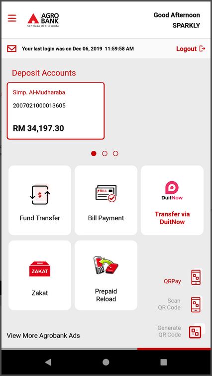 Check Baki Agrobank Guna AGRONet Mobile