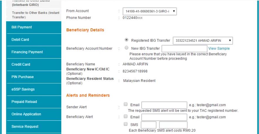Cara Transfer Duit Dari BSN ke Maybank Online