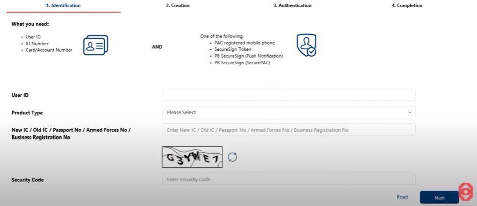 Identification Password Public Bank