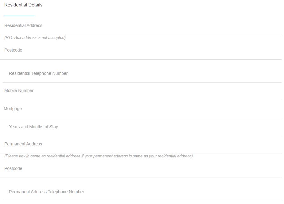 Residential Details Kad Kredit Affin Bank