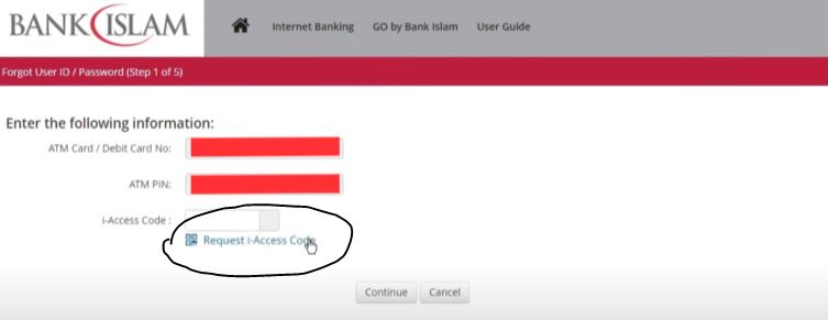 Request Access Code Bank Islam