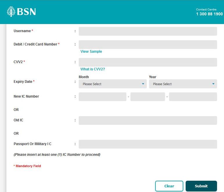 Reset Password BSN Online Banking