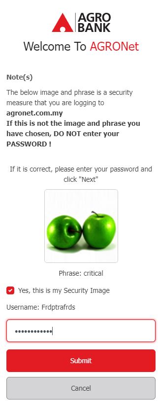 Security Image Semak Penyata Bank