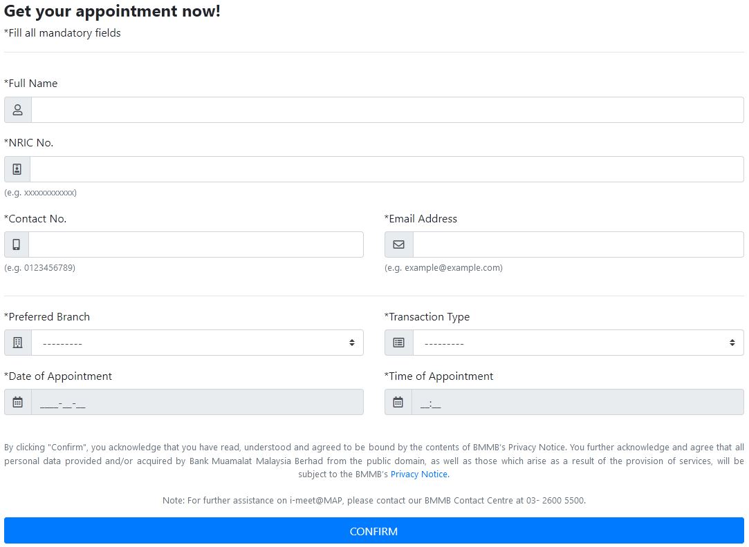 Cara Buat Temujanji Bank Muamalat