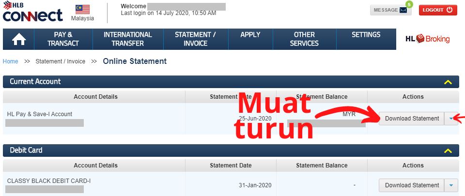 Download Penyata Bank Hong Leong