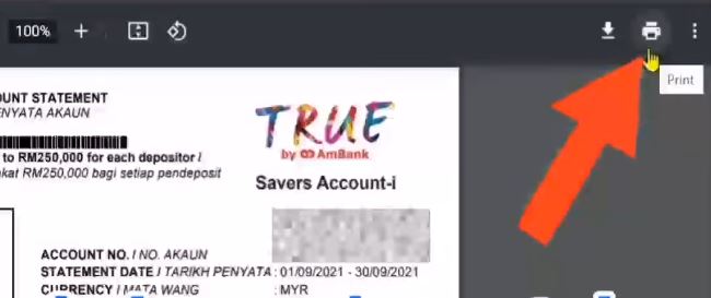 Print Penyata Akaun Ambank