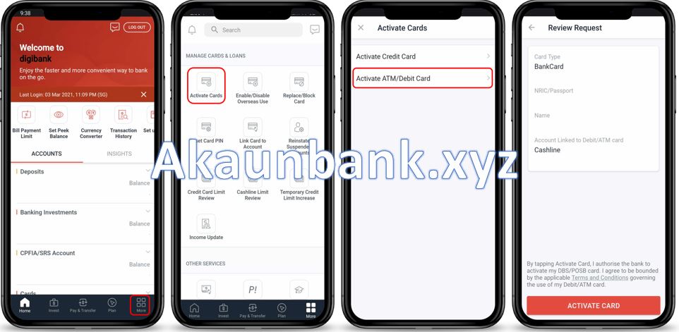Activate Debit Credit Card POSB DBS