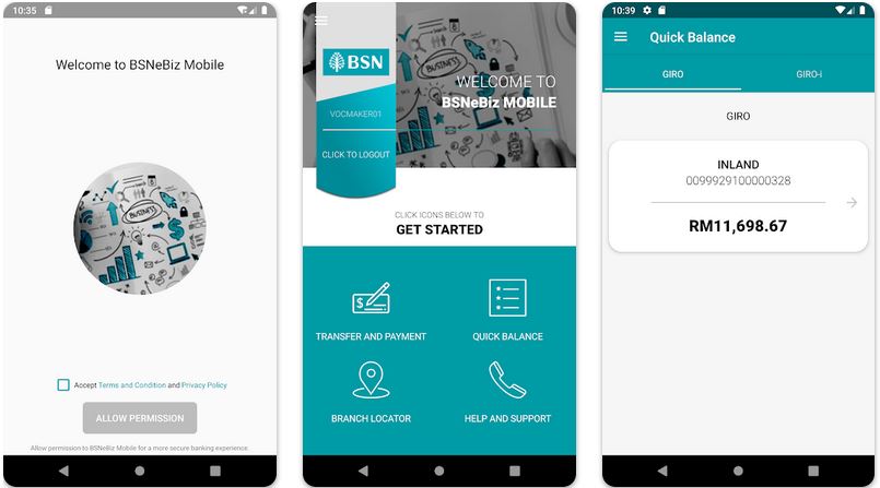 BSNeBiz Mobile Corporate User