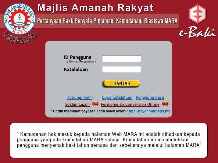 Pengurangan Balik Pinjaman MARA