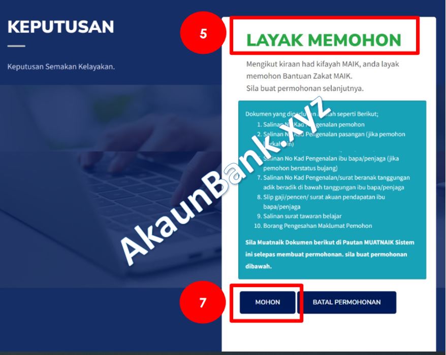 Kemaskini Permohonan Bantuan MAIK